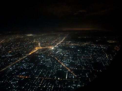 ベトナム上空の夜景